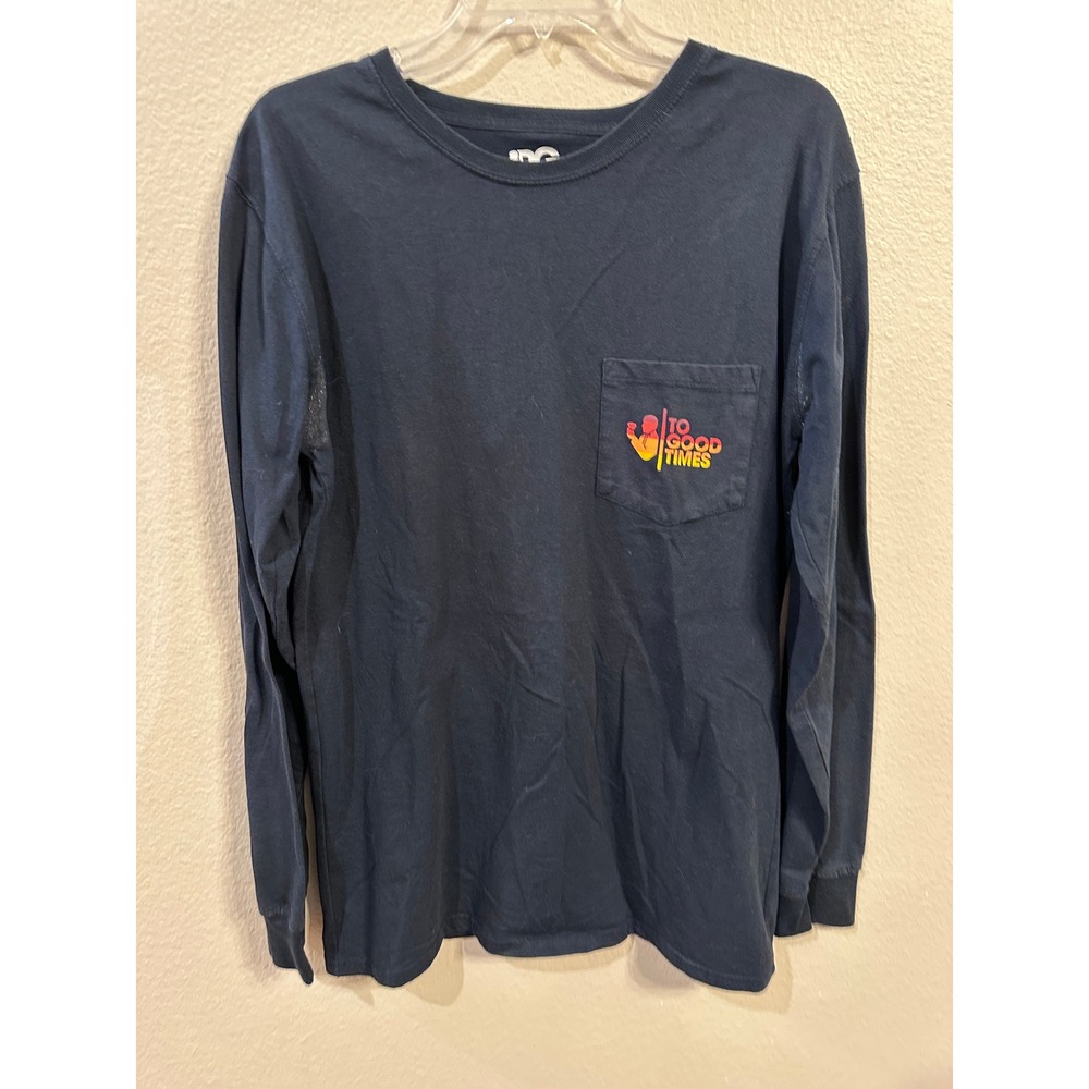 Rowdy Gentleman Long‎ Sleeve Pocket Tee Graphic Print Casual Top Medium